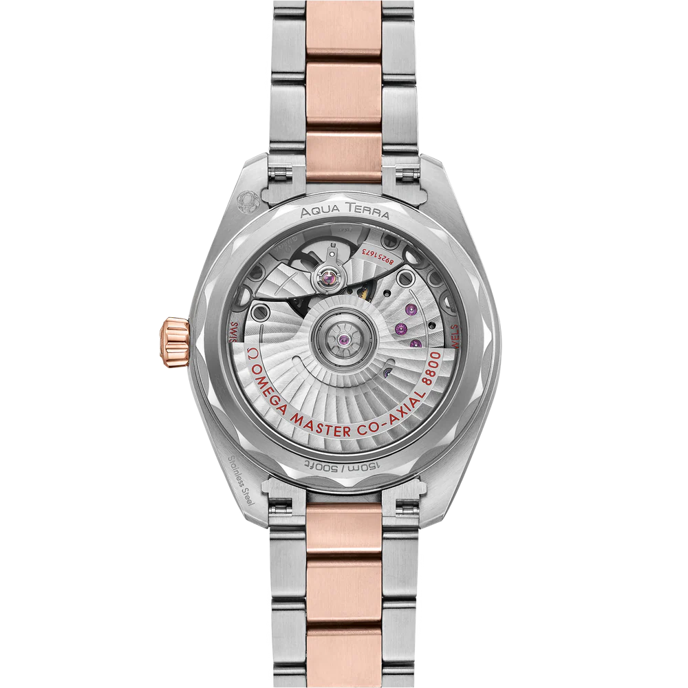 Omega Seamaster Aqua Terra 150M 34 mm Grey Dial with Diamonds Stainless Steel and Sedna™ 18k Rose Gold Bracelet 220.20.34.20.59.001