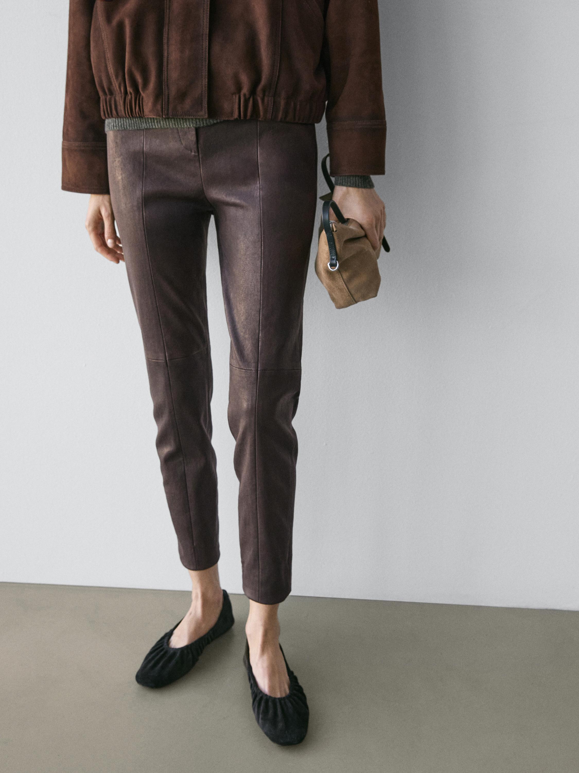 Leggins detalle goma piel napa