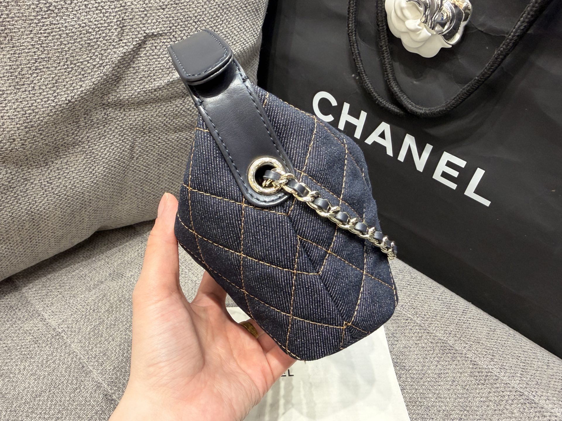 Chanel Classic Denim Chain Handbag