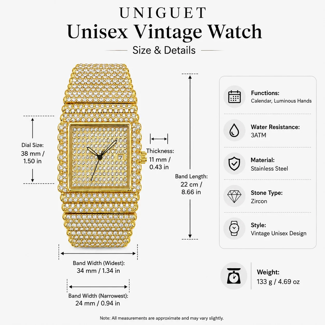 Square Men’s Watch Classic Luxury Design Diamond Watches For Women