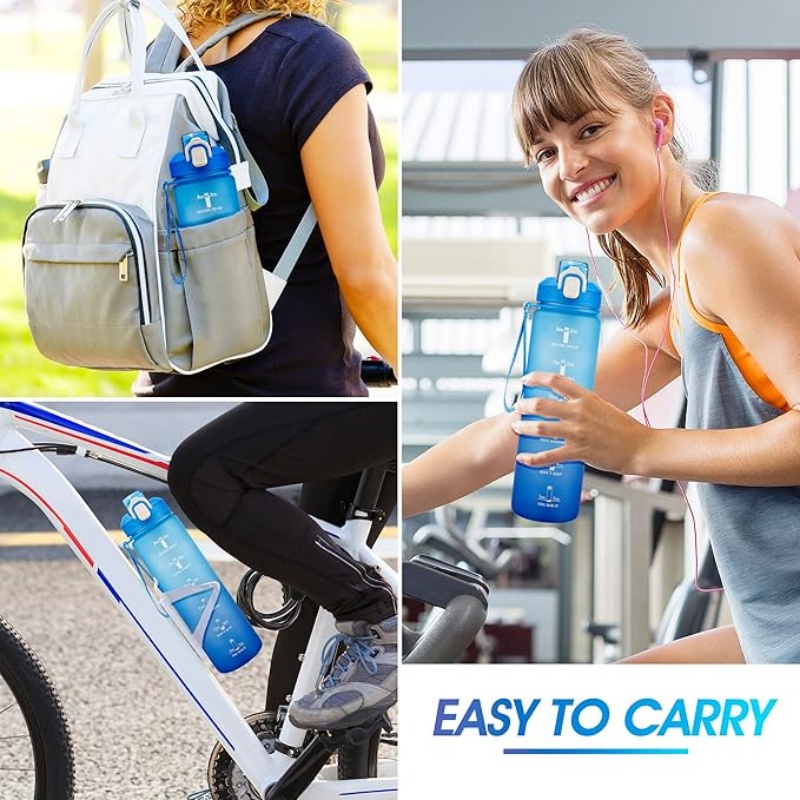 THERMOCLOUD Motivational Water Bottle with Time Marker