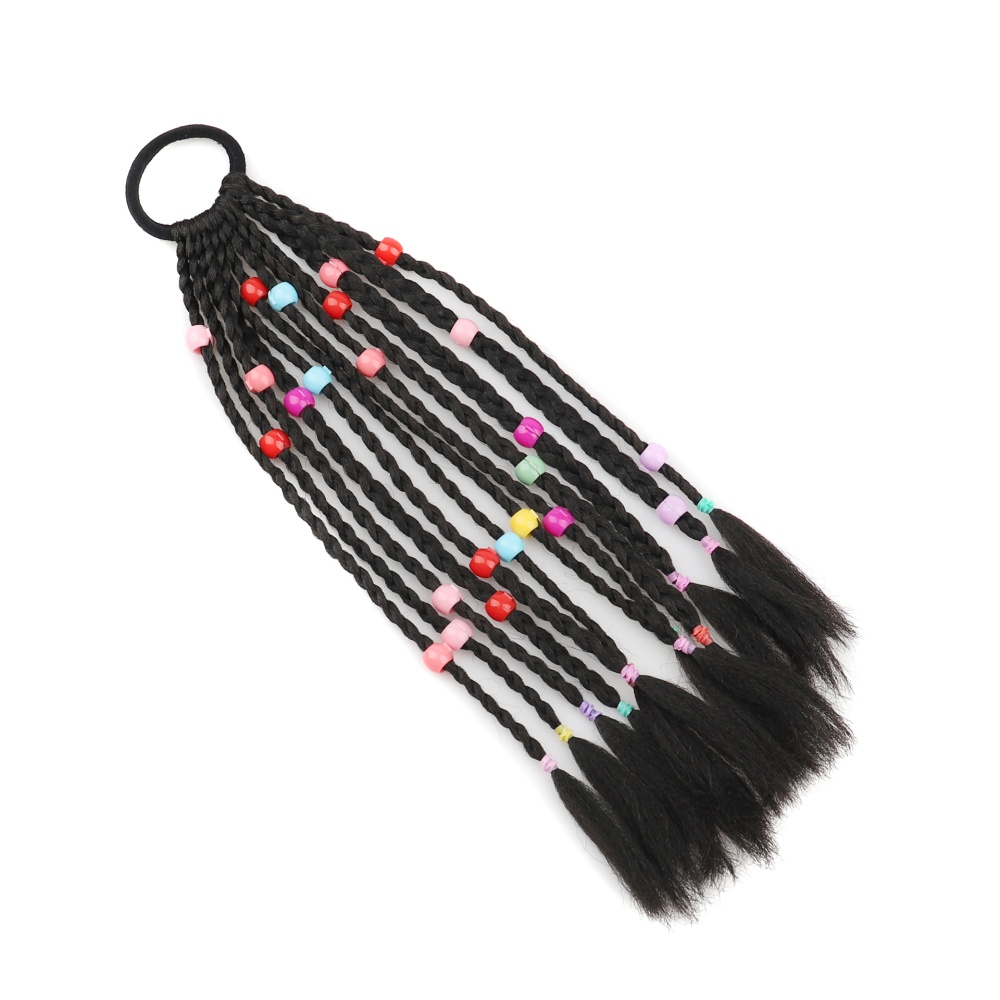 Beads child braid horsetail weave hair accessories