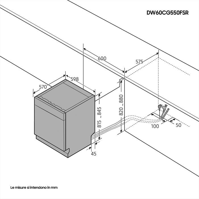 SAMSUNG - Lavastoviglie DW60CG550FSRET Classe D 14 coperti-INOX