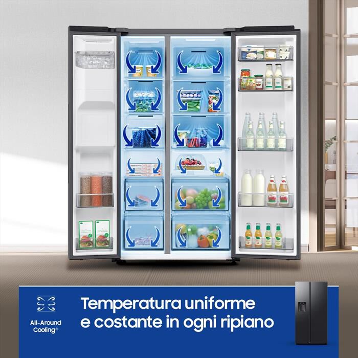 SAMSUNG - Frigorifero side by side RS70F64KEFEF Classe E-Antracite