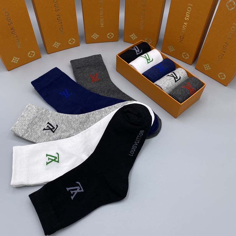 Set of 5 Pairs of Cotton Breathable Crew Socks WZ-924000239