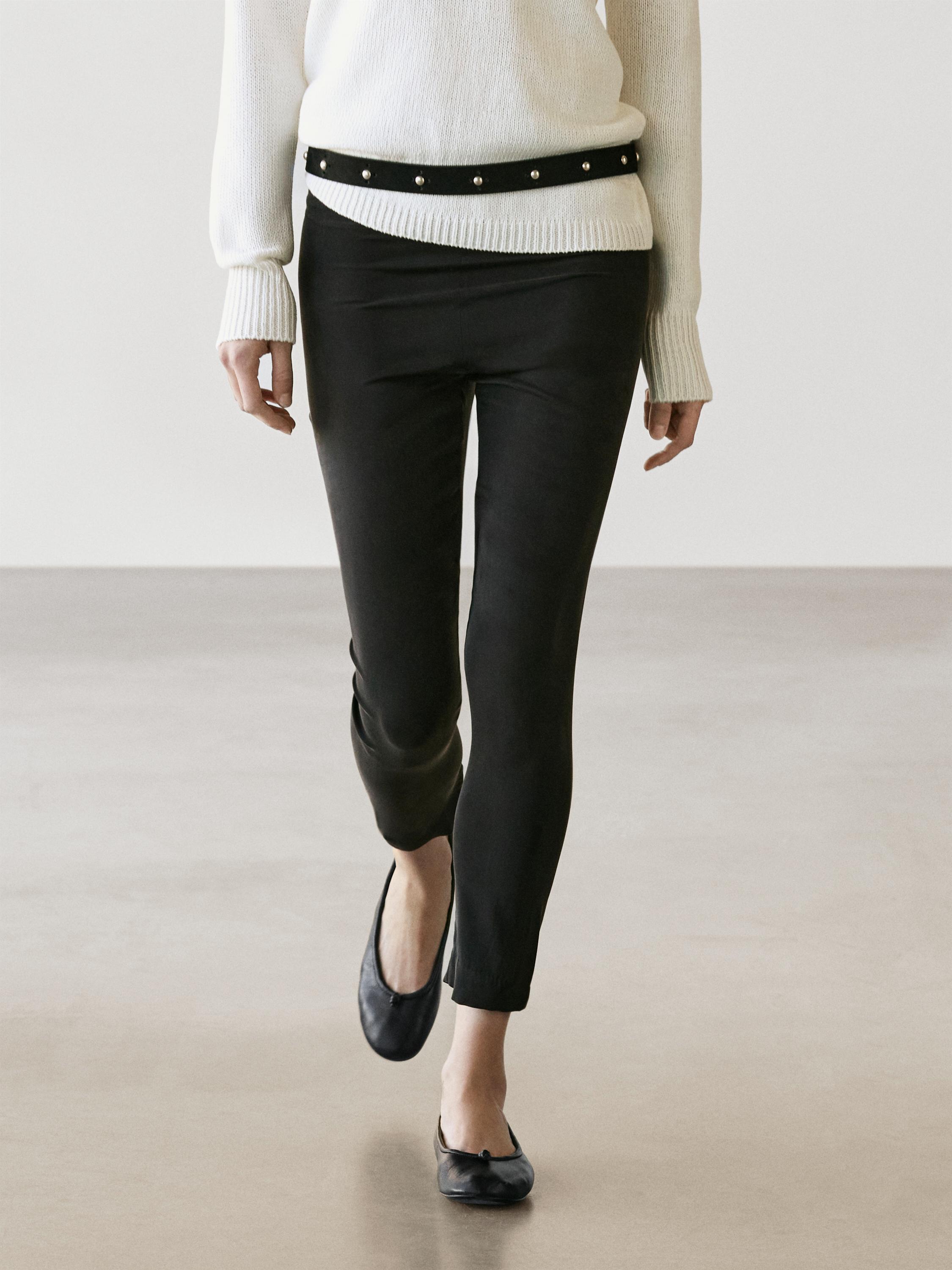 Pantalón legging mezcla seda