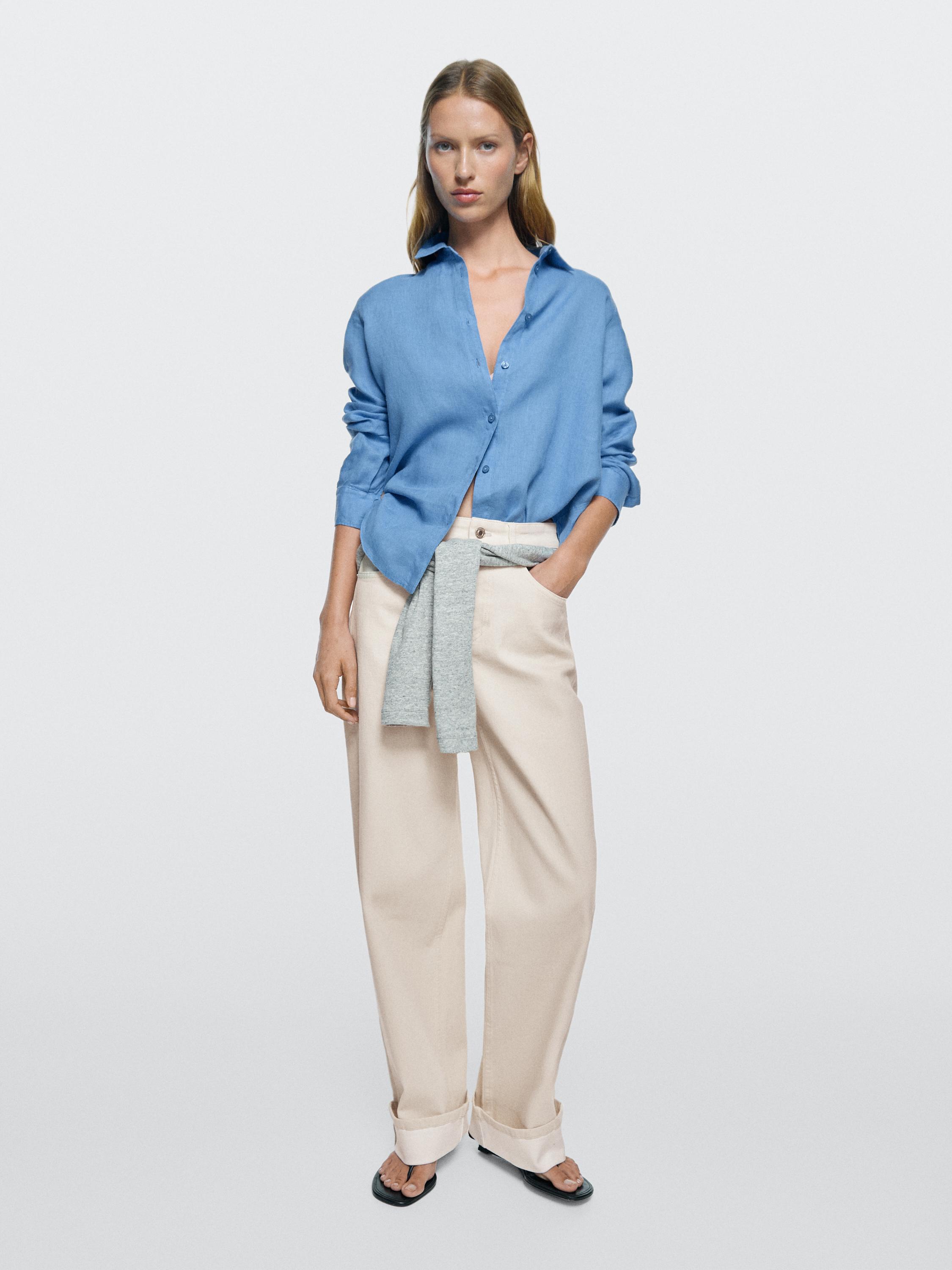 Jeans straight fit bajo vuelta
