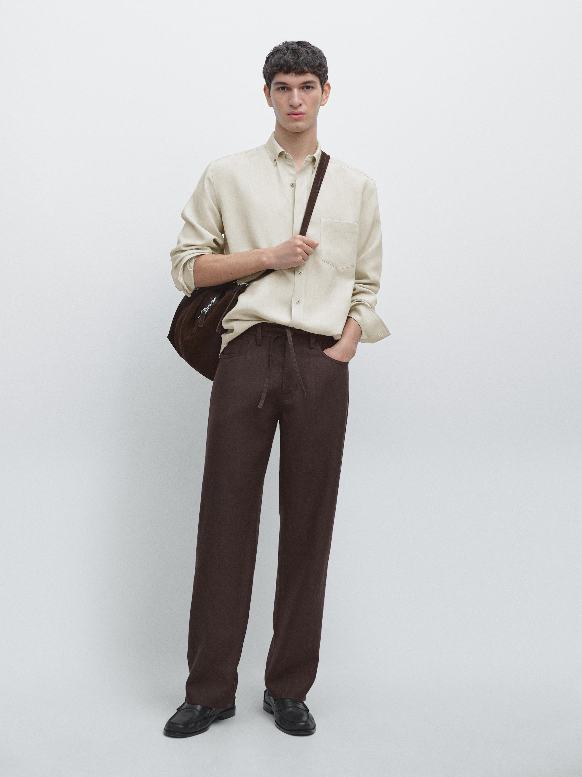 Pantalón jogger fit lino