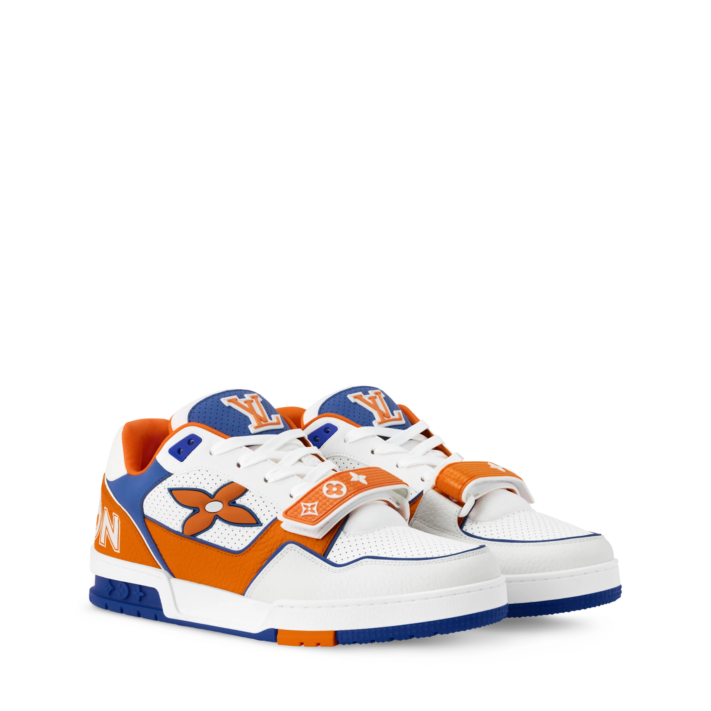 L.V  Trainer Orange Velcro Strap Sneaker