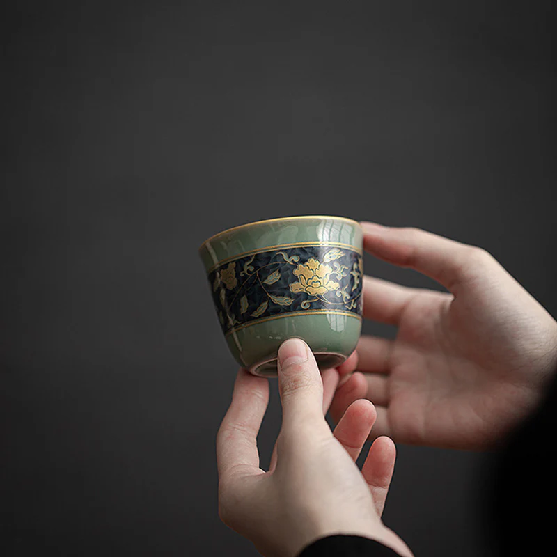 Butterfly Flower Lotus Koi Fish Plum Blossom Ceramic Teacup Kung Fu Tea Cup 100ml