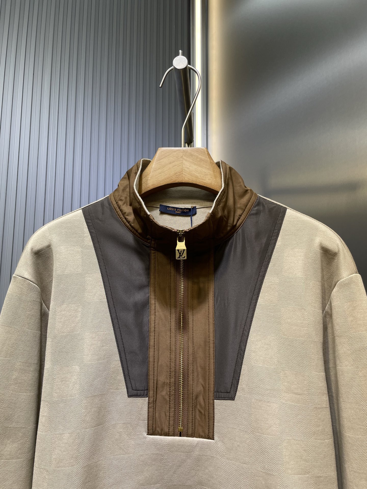 LV Checkered Half-Zip Workwear Pullover 2025