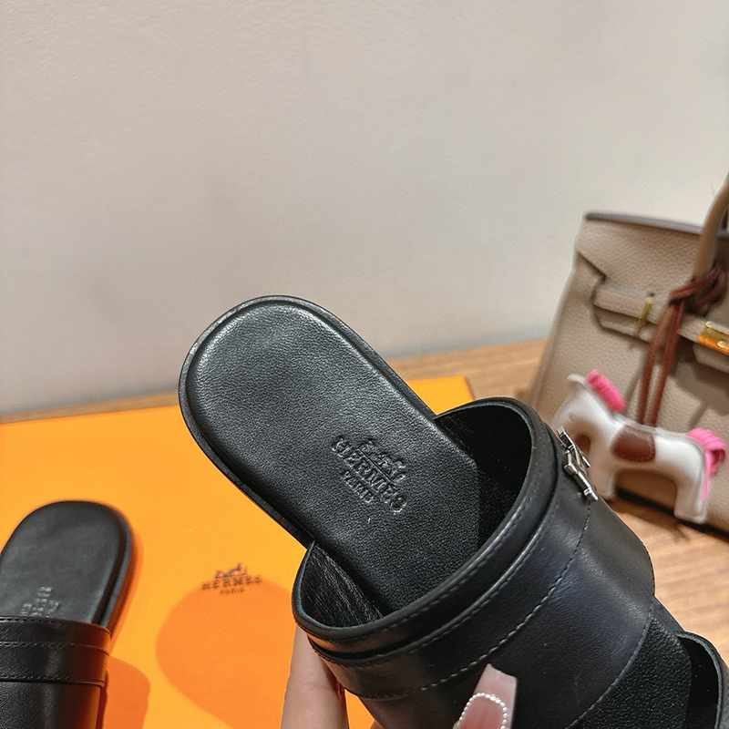 New High Quality Real Leather Slippers LX-872324