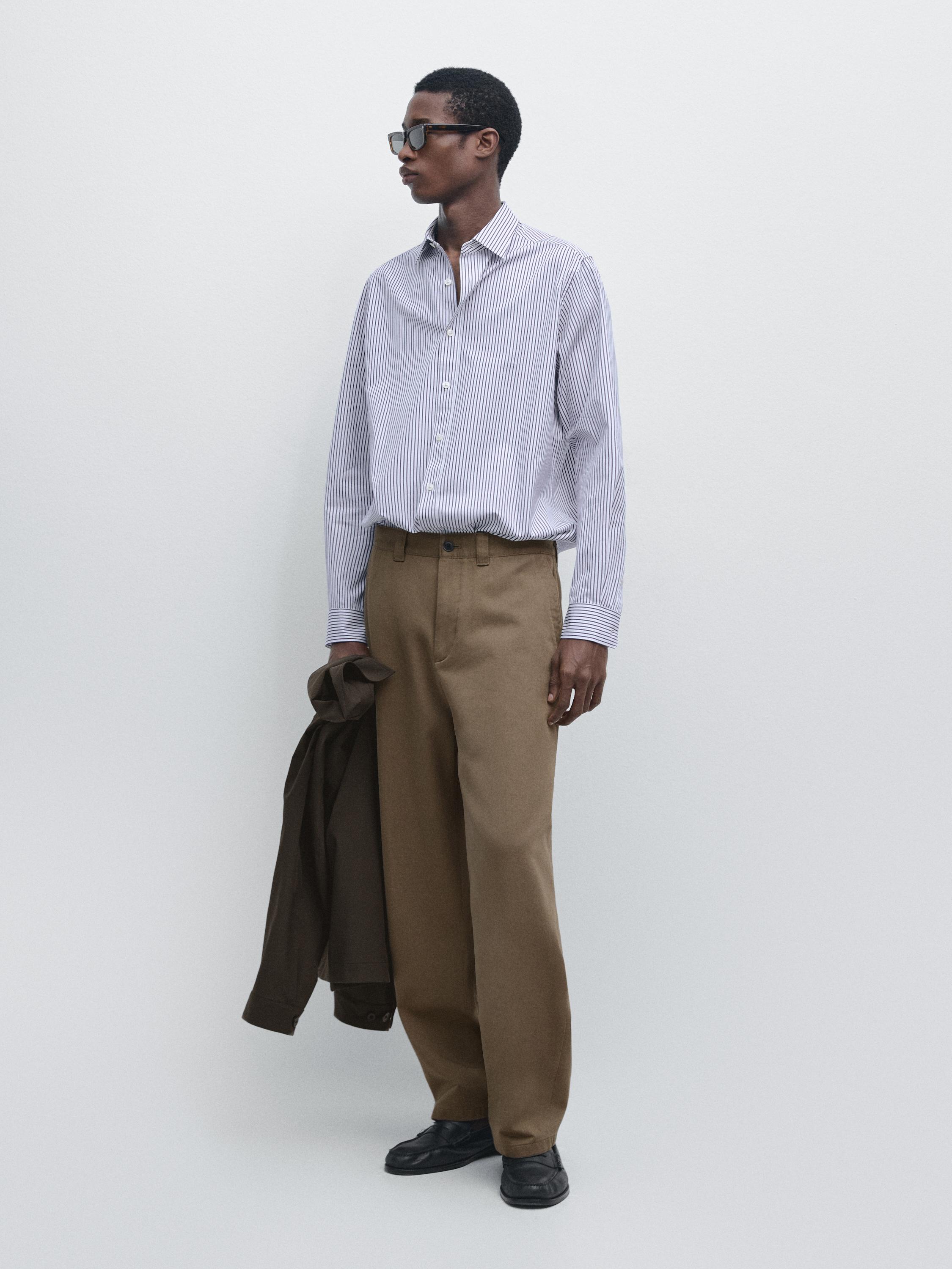 Camisa rayas regular fit 100% algodón