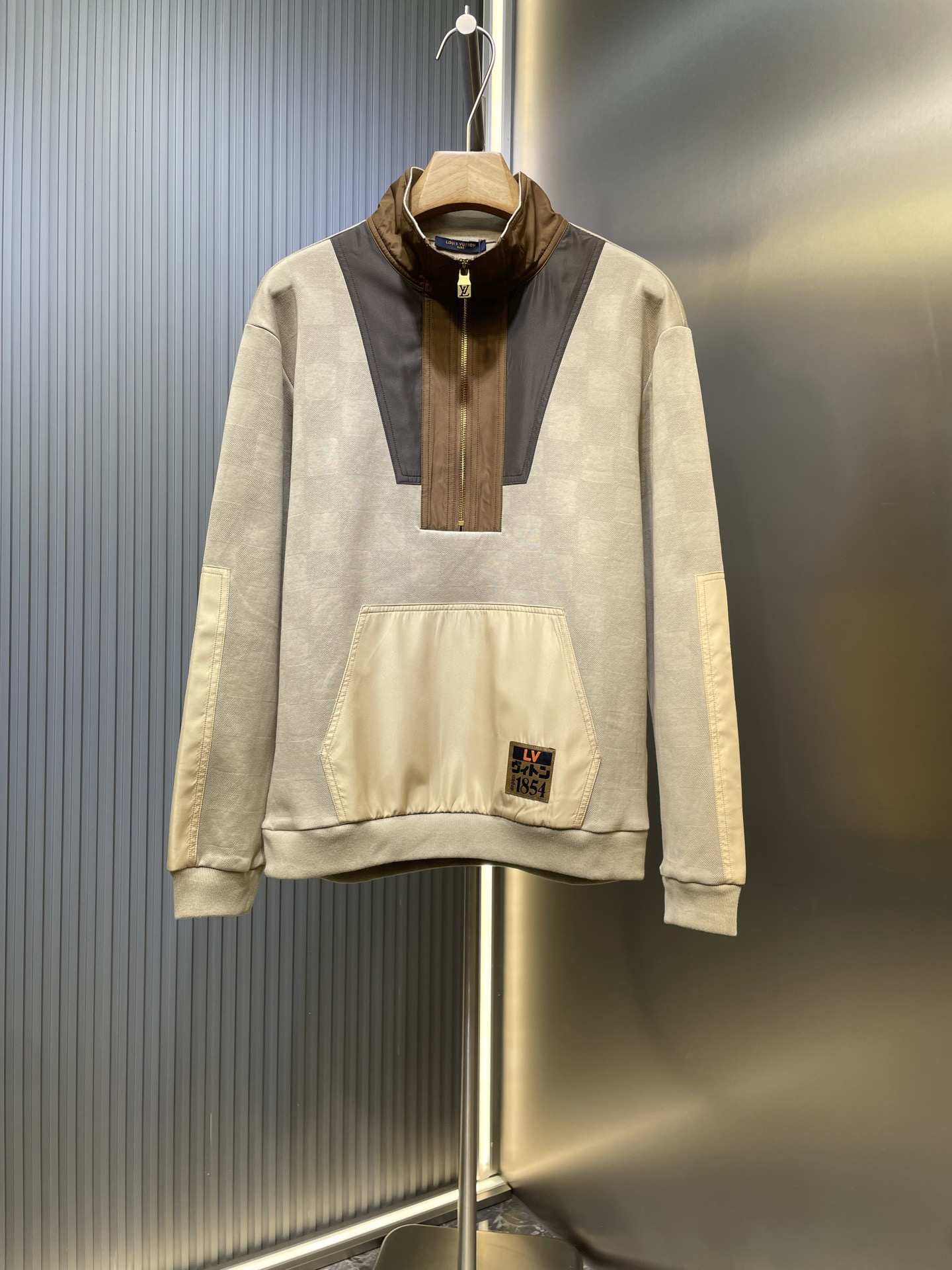 LV Checkered Half-Zip Workwear Pullover 2025