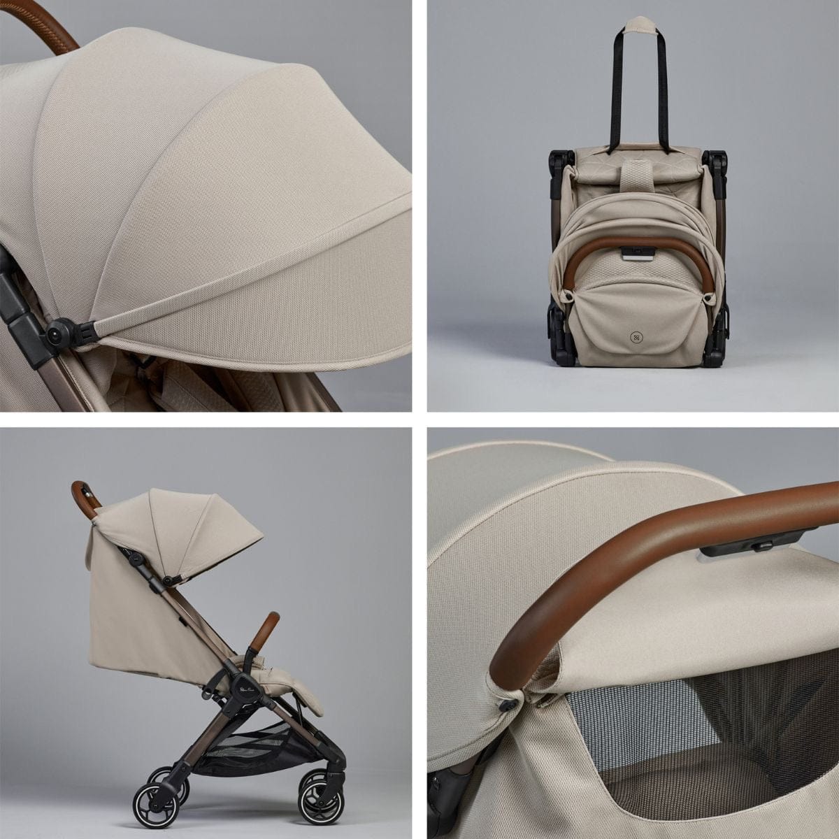 Silver Cross Clic Compact Stroller - Latte