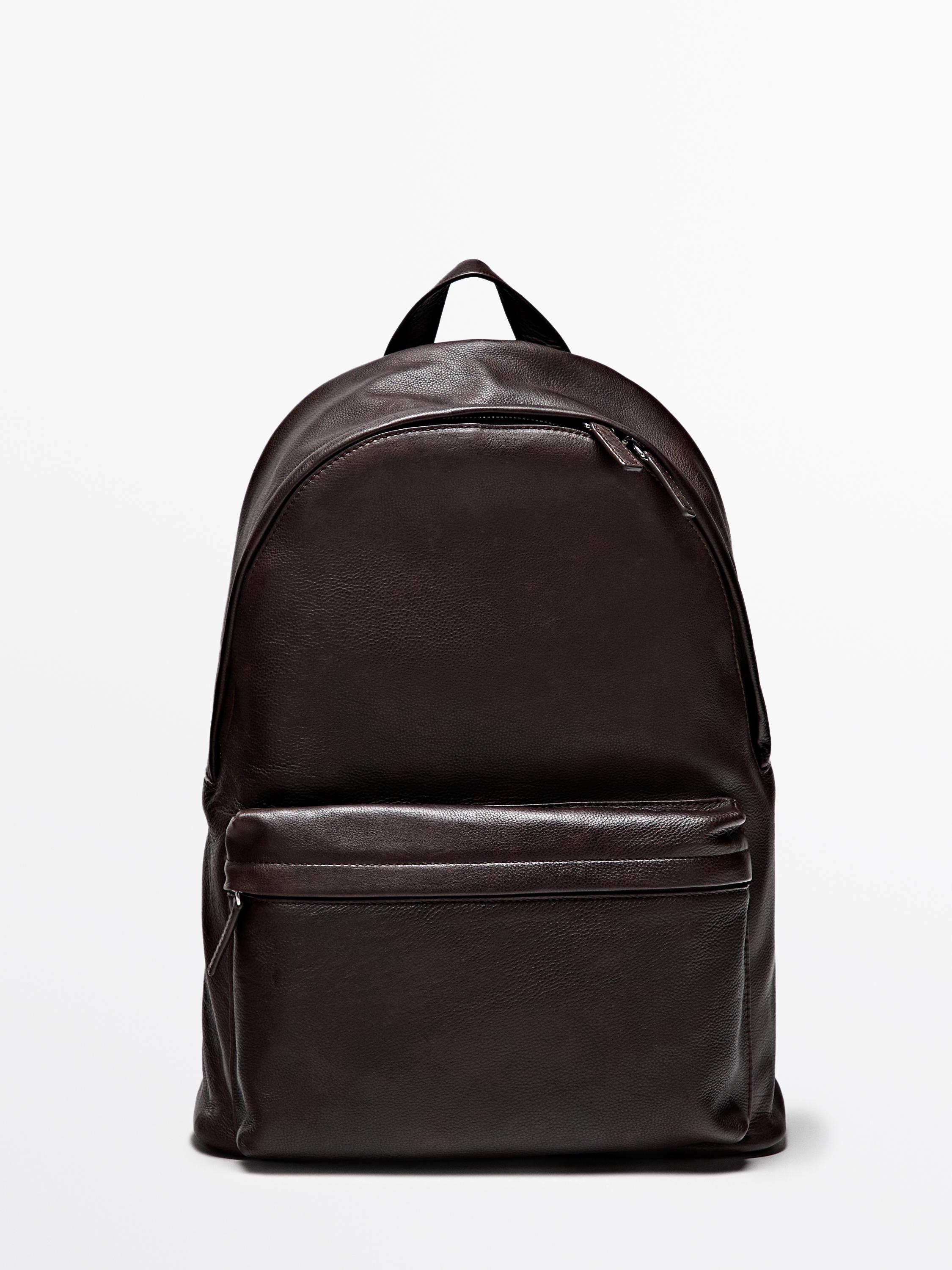 Mochila cremallera piel napa