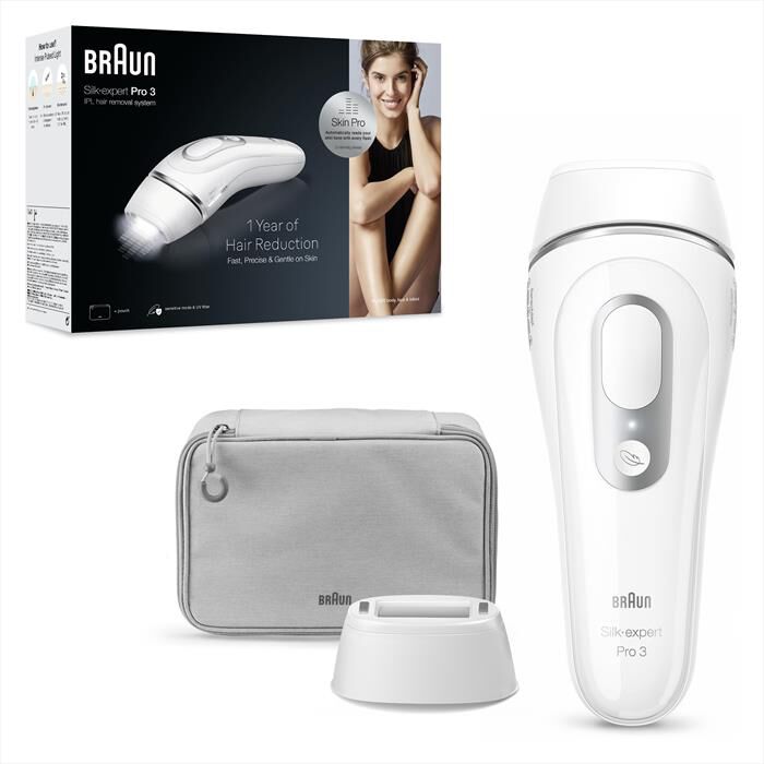 BRAUN - Epilatore LUCE PULSATA PL3020-BIANCO/GRIGIO