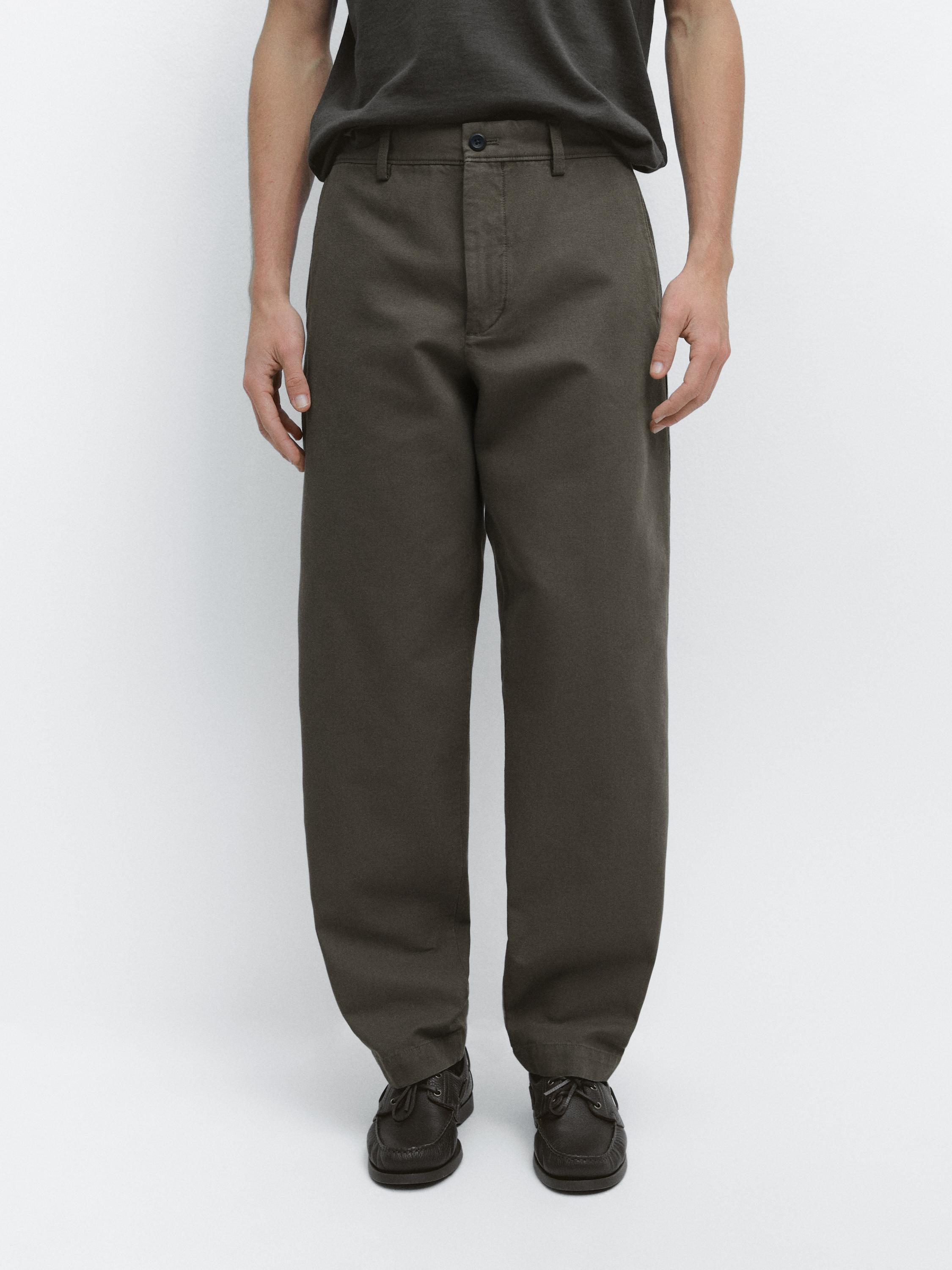 Pantalón tapered fit algodón