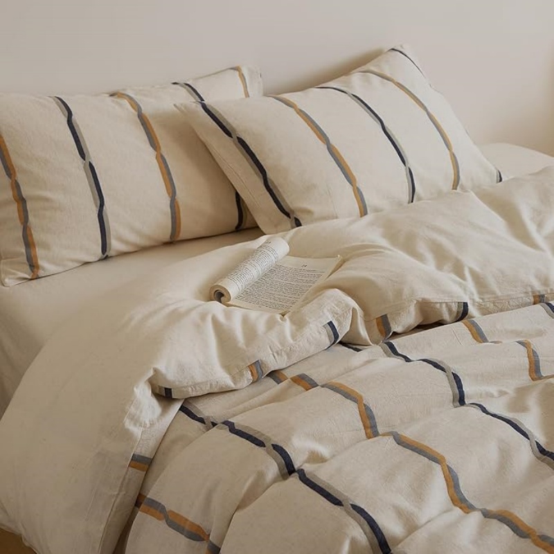 Cotton Linen Jacquard Duvet Cover Set