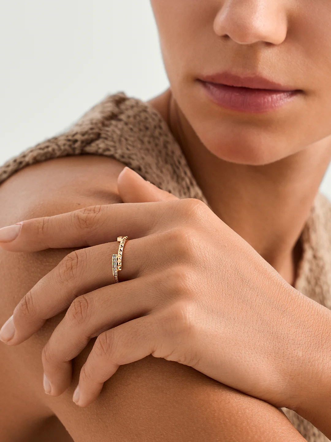 Pave Double Layer Ring