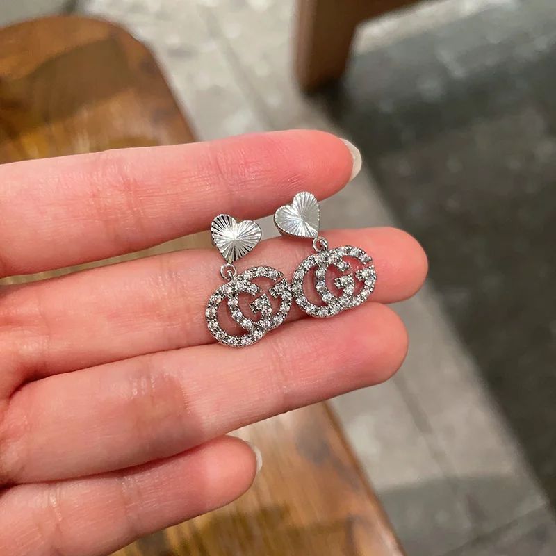 Stone-set Heart Earrings ED-931281