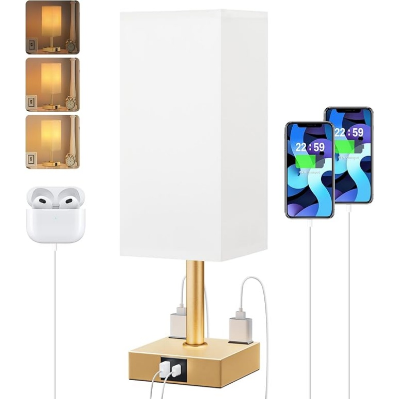 Gold White Touch Table Lamp