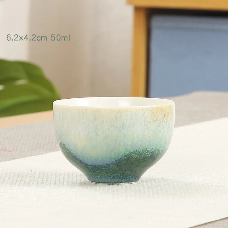 Creative Green Ceramic Teacup Kung Fu Tea Cups