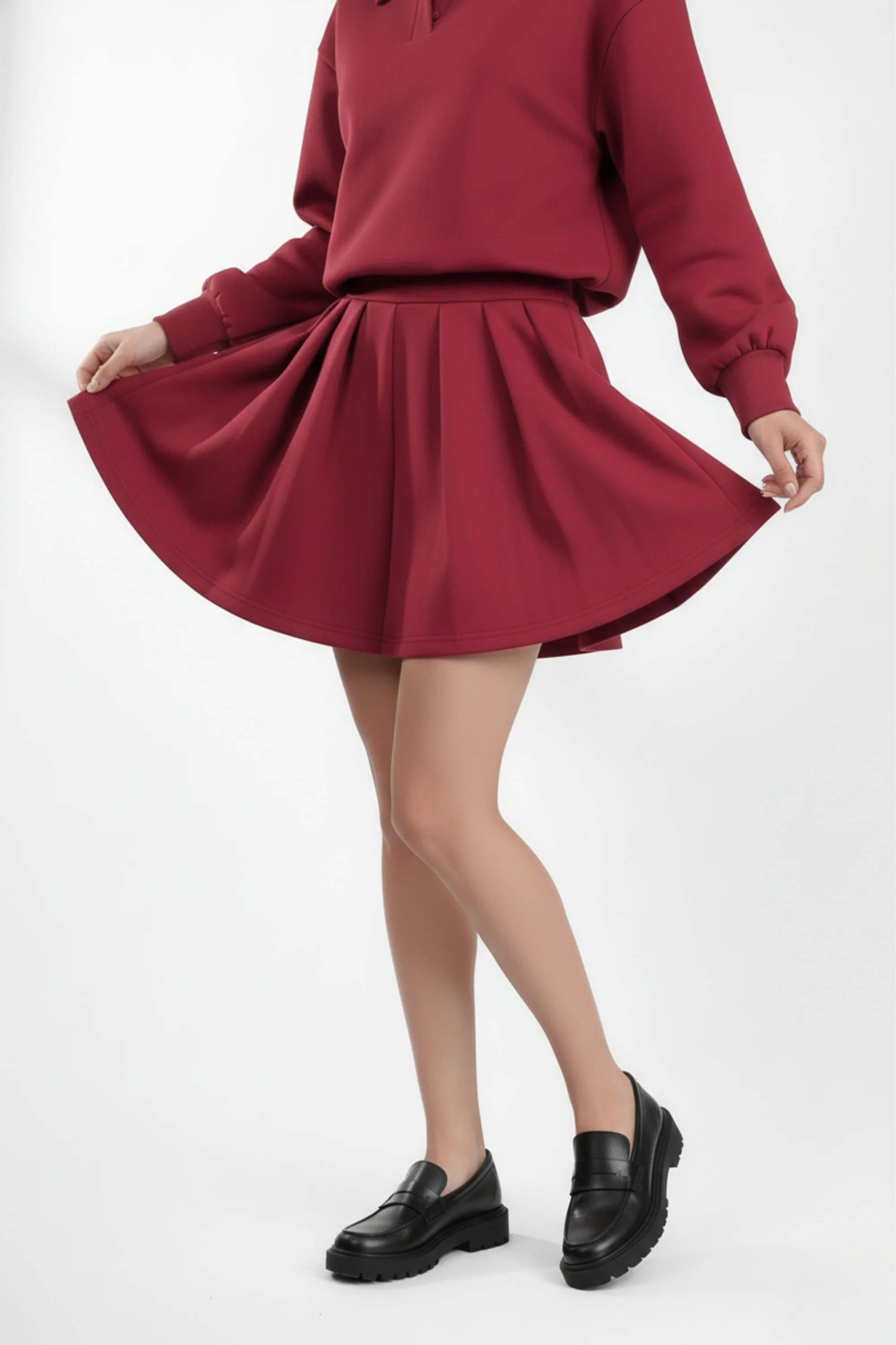 Cherry Red  Bermuda Co-ord Set