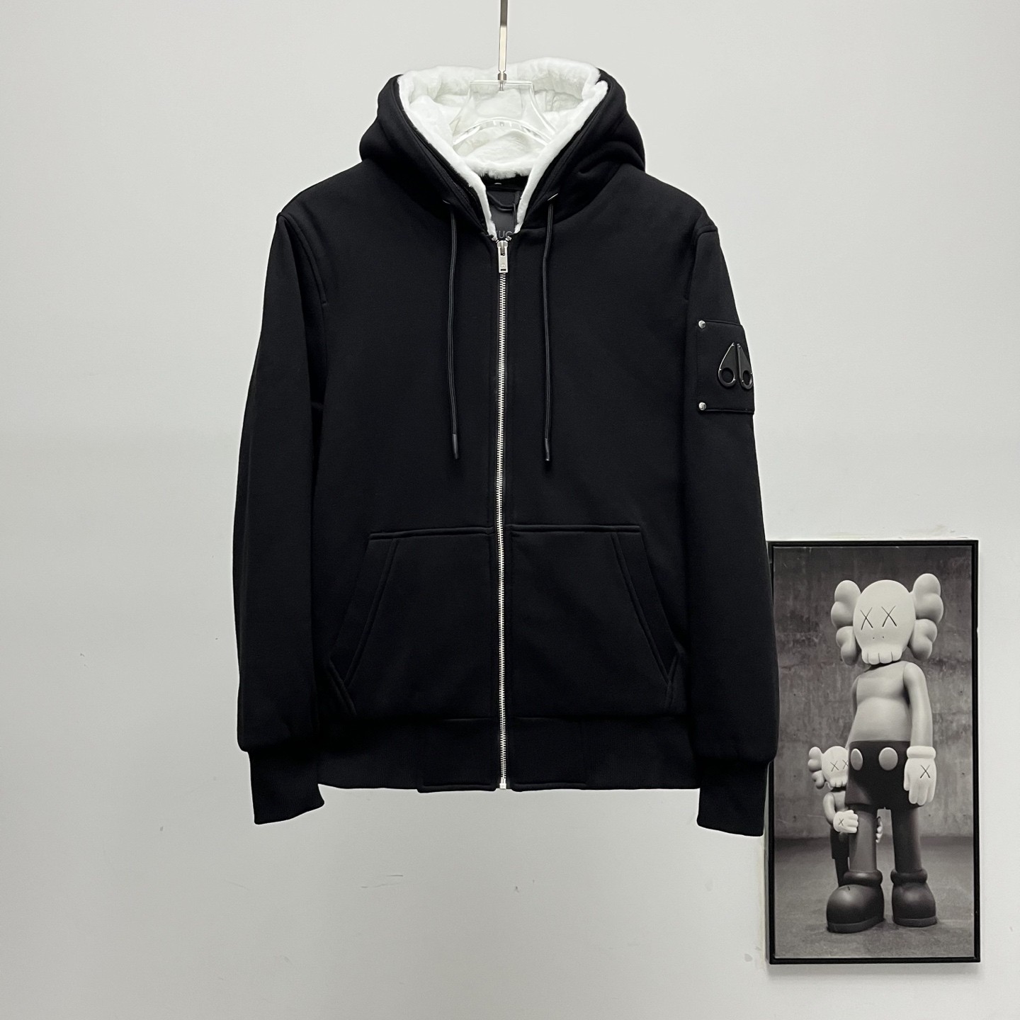 MK Hooded zippered fleece jacket