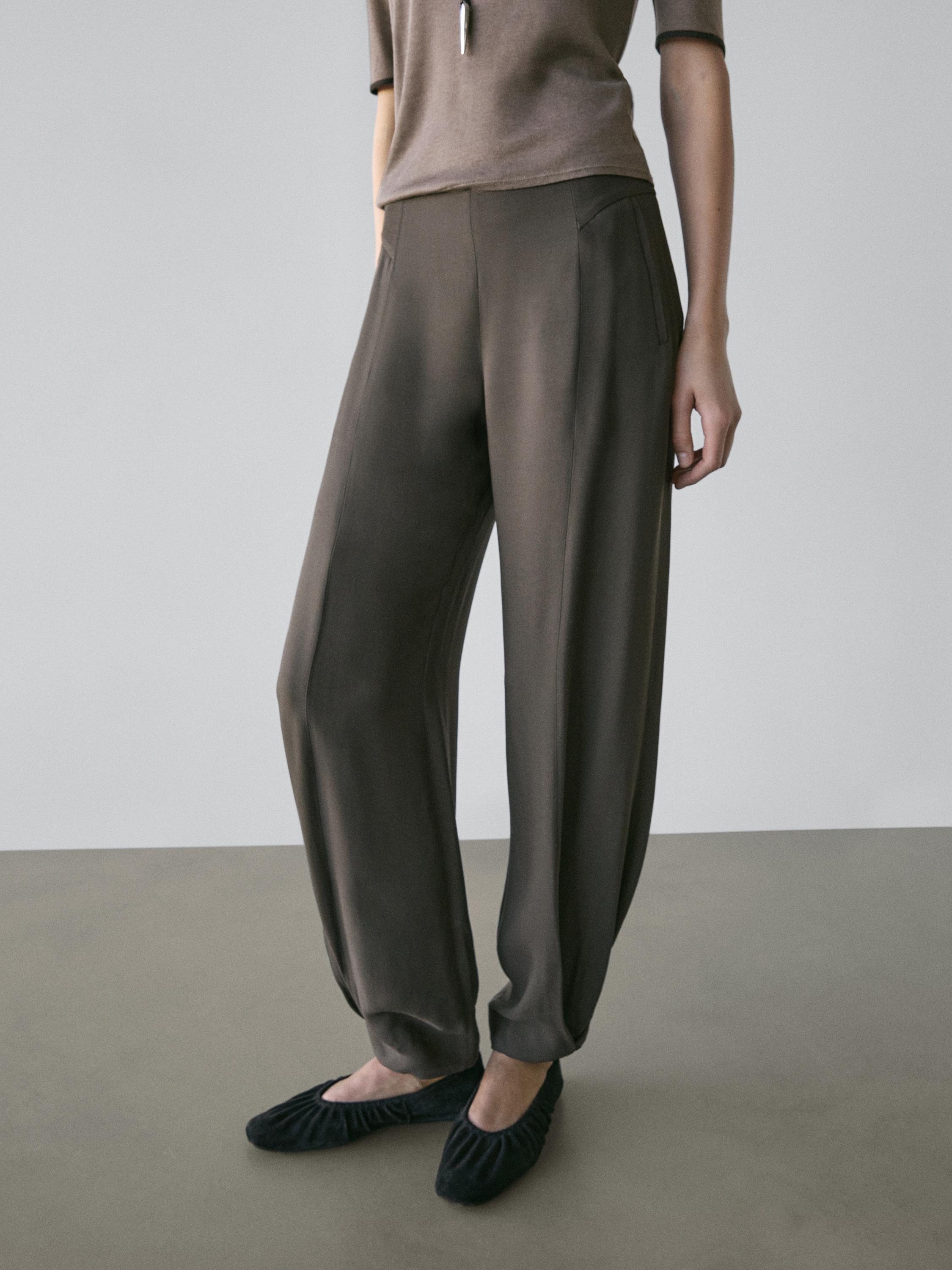 Pantalón bombacho fluido