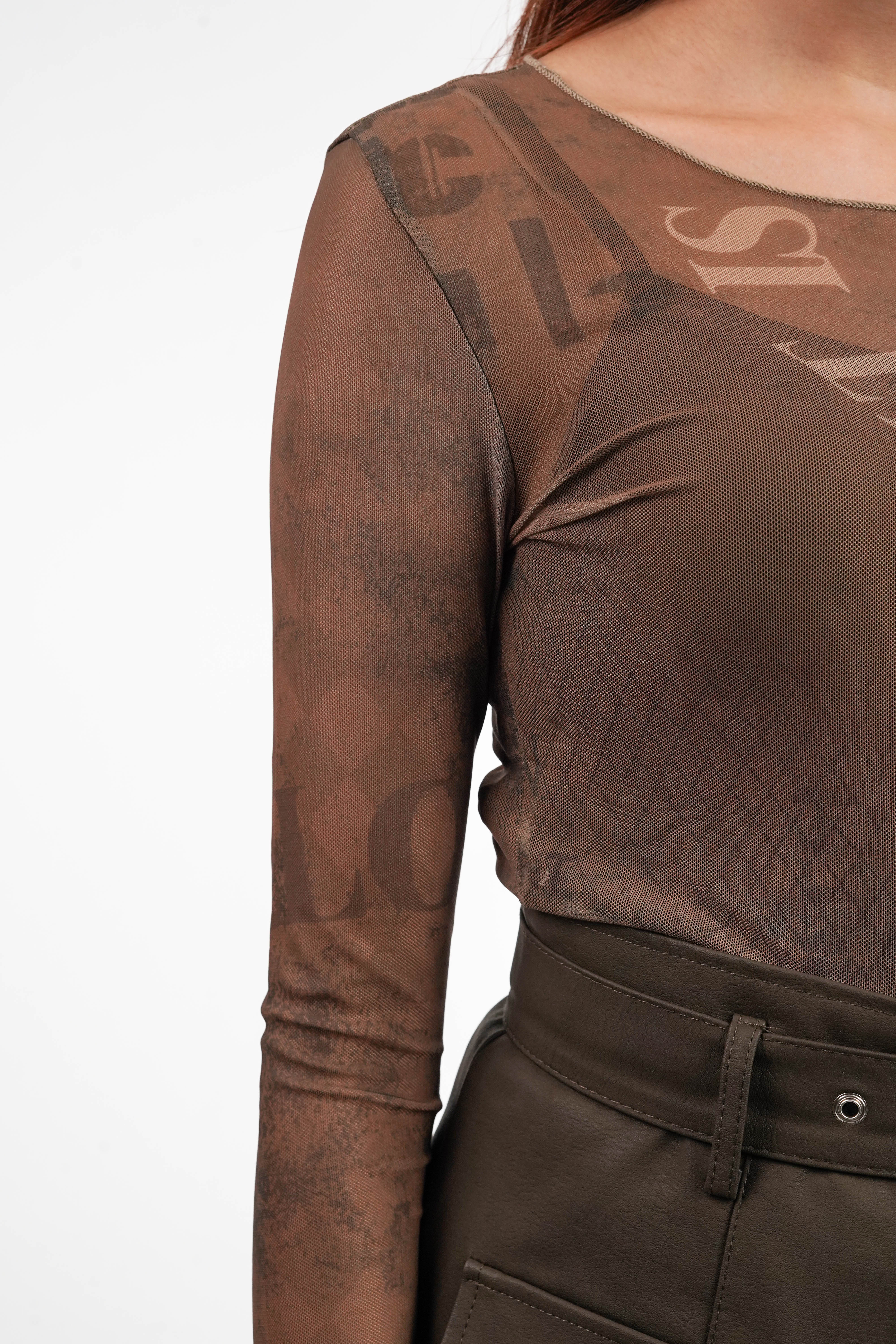 Cocoa Breeze Mesh Top