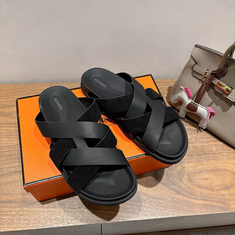 Fashion High Quality Real Leather Slippers LX-872319