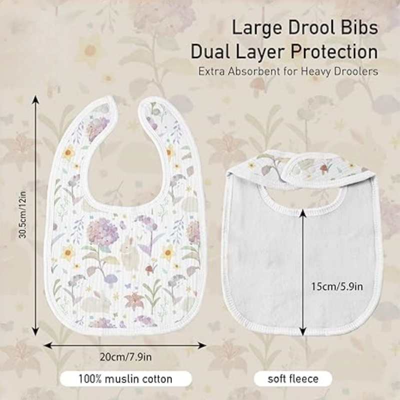 CLOUDBABY-BIB Muslin Drool Bibs for Boys Girls