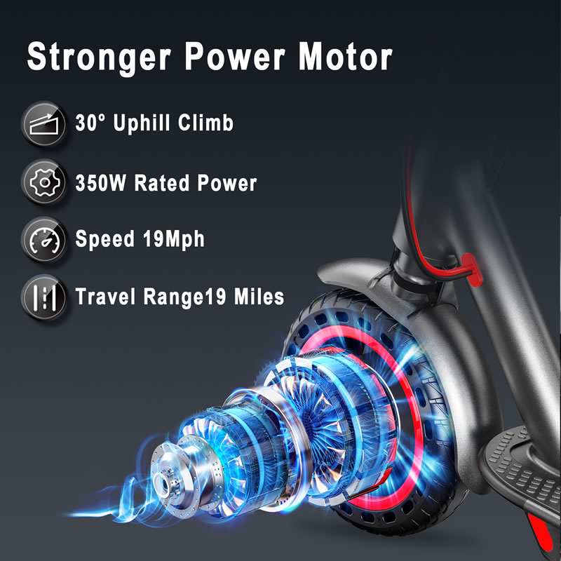 AOVOPRO ES80 Electric Scooter 350W Dual Brake App LCD Display Waterproof Foldable-US