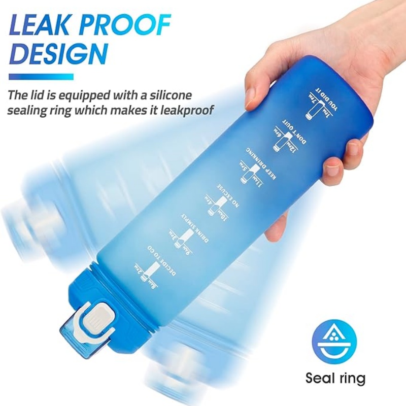 THERMOCLOUD Motivational Water Bottle with Time Marker