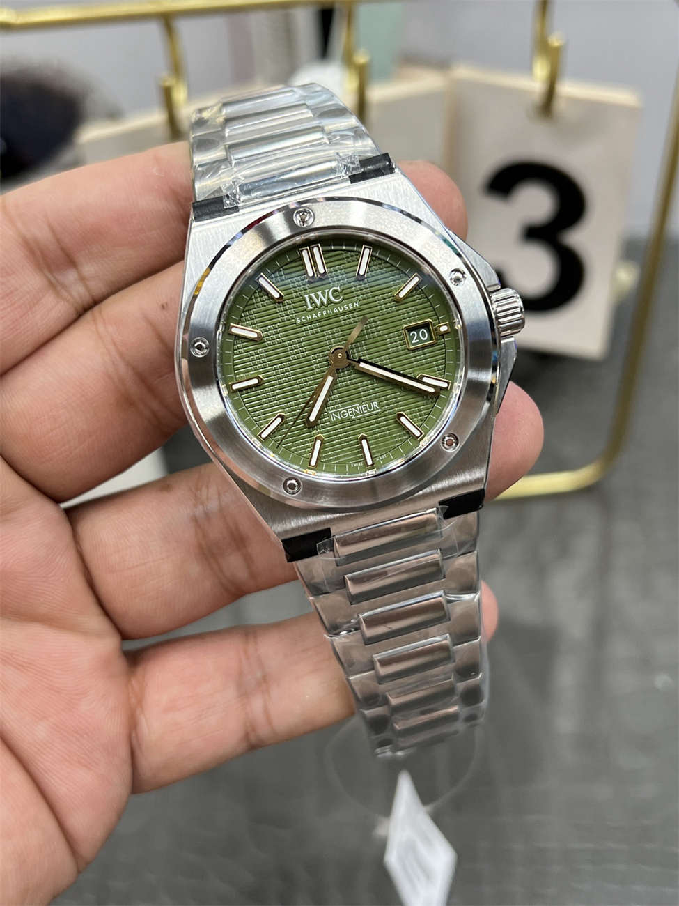 V7 Factory IWC Ingenieur Replica – 40mm Green Dial (10.8mm Thin)