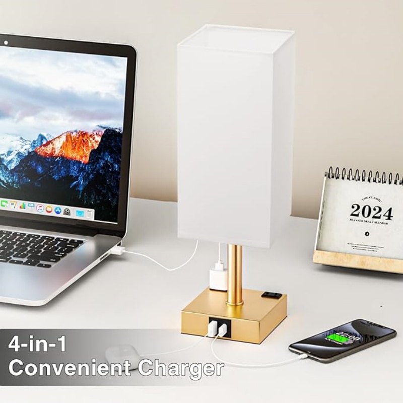 Gold White Touch Table Lamp