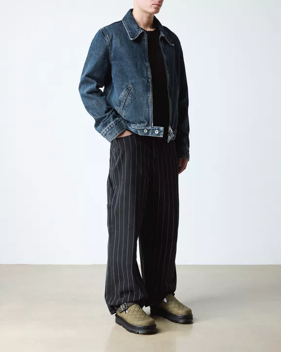 Zebzag Quilted Canvas Platform Mules