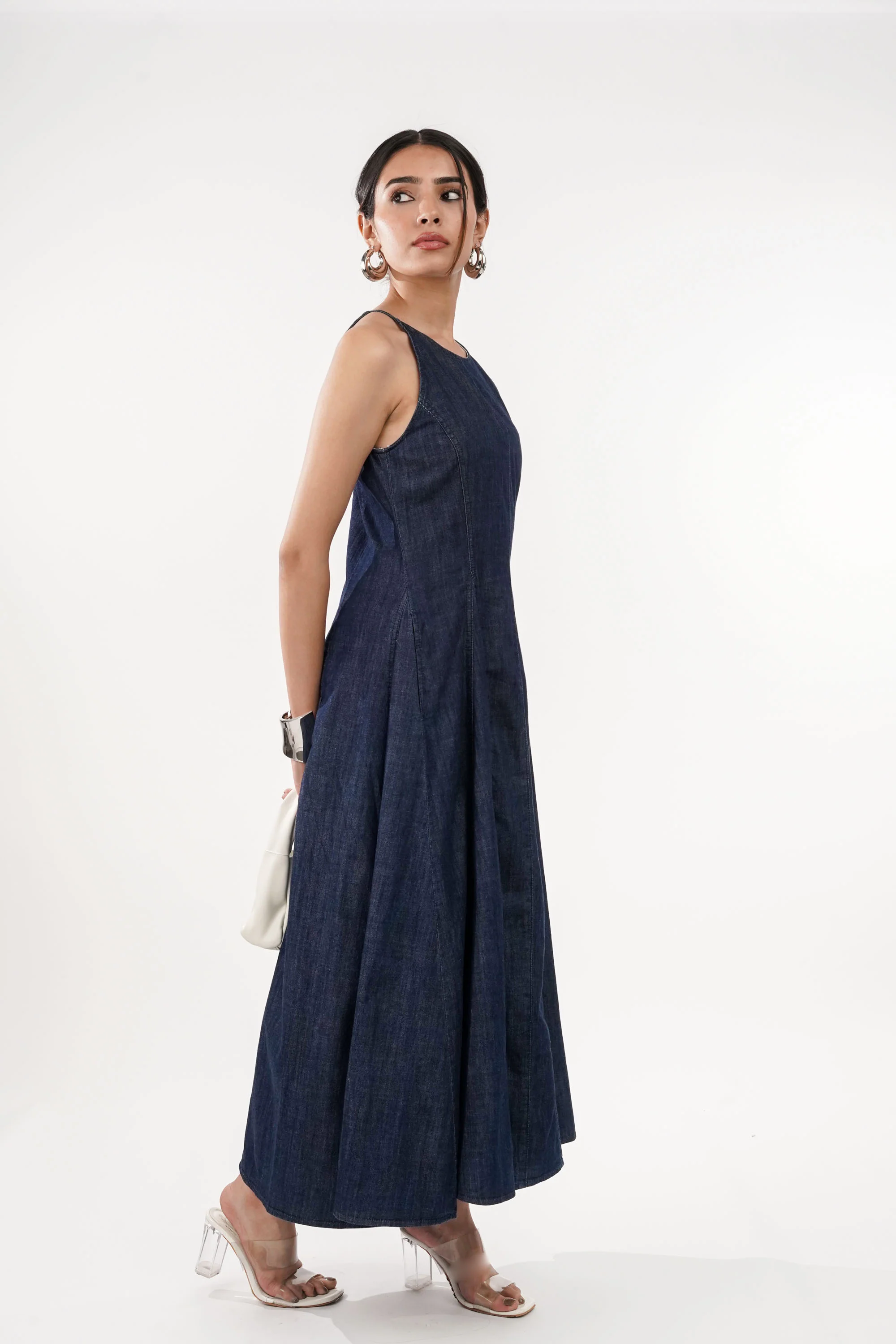 Edith Denim Halter Dress