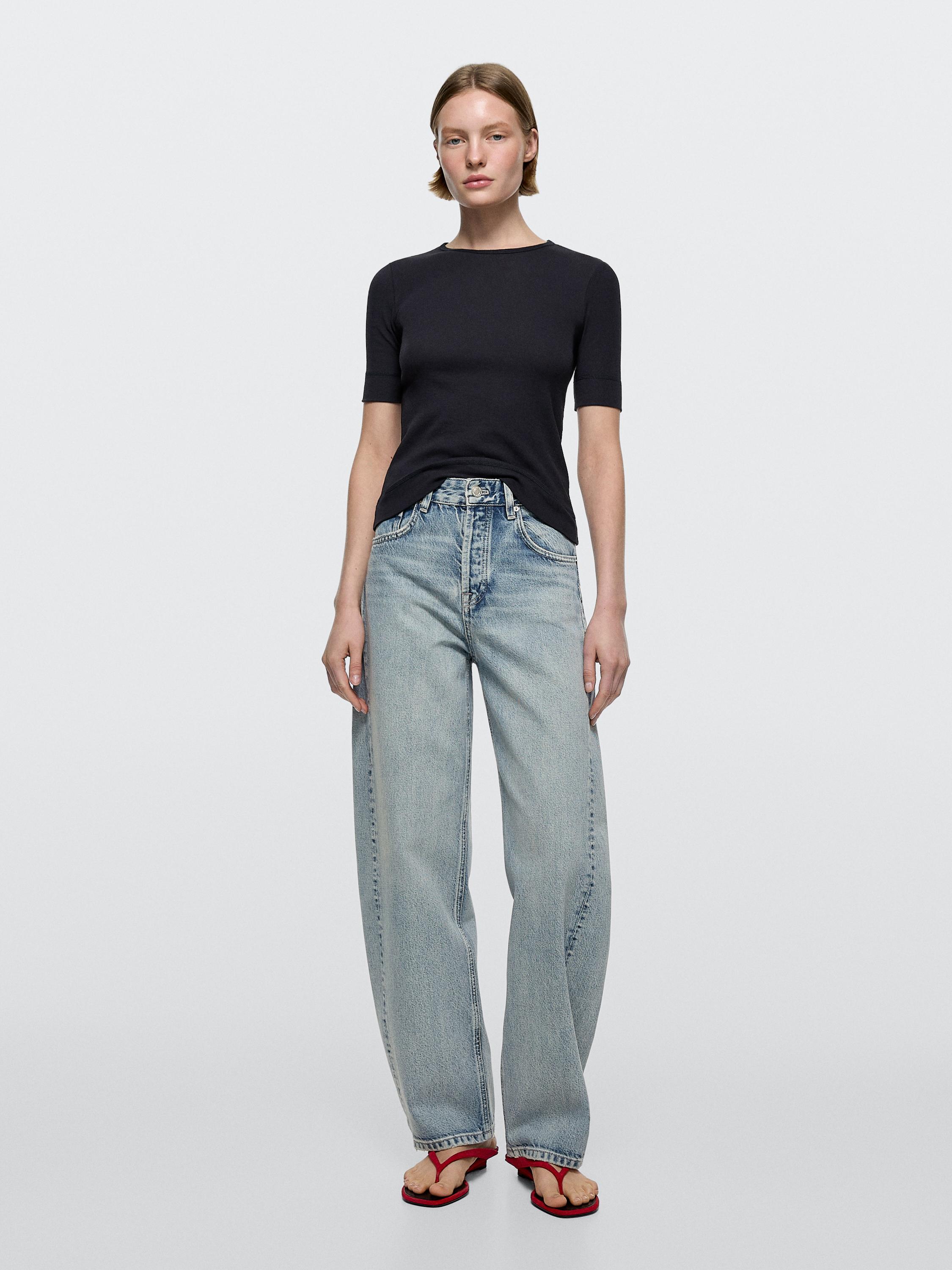 Jeans balloon fit tiro medio