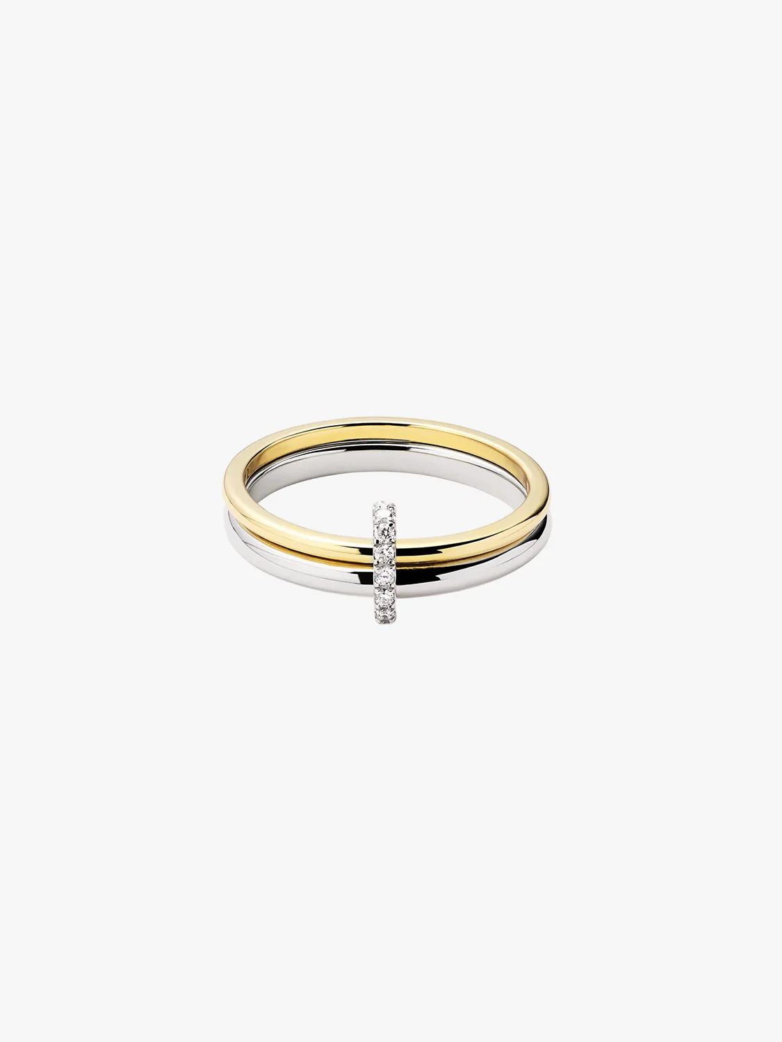 Two Tone White Sapphire Stacking Ring