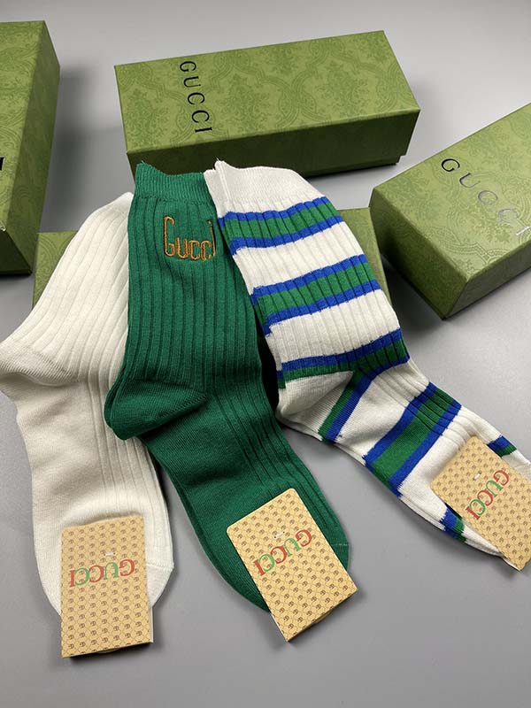 Set of 3 Pairs of Cotton Anti-bacterial Crew Socks WZ-924000182