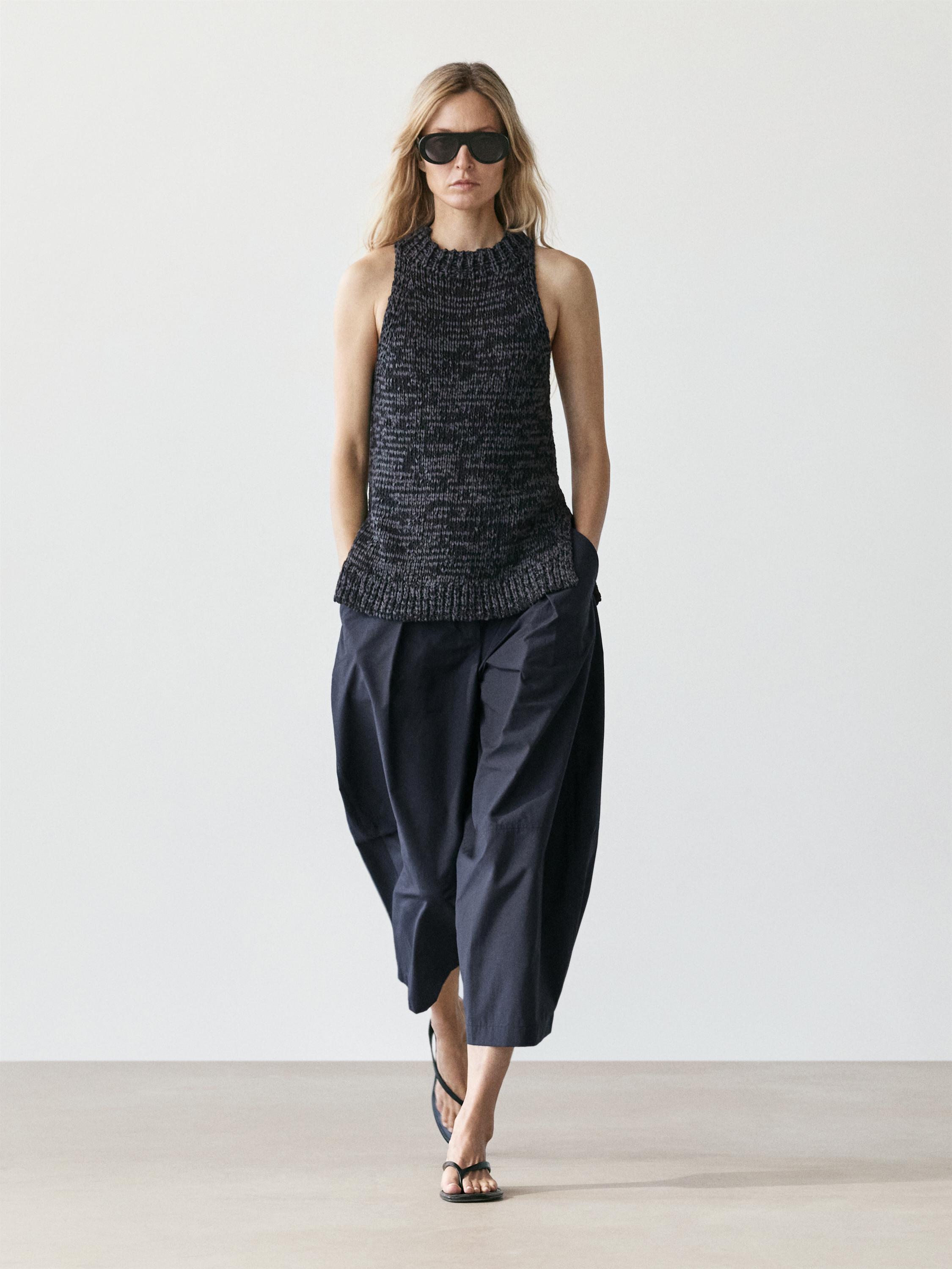 Pantalón ancho mezcla algodón
