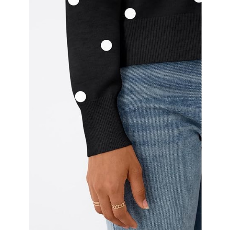 Women Lightweight Striped Knit Cardigan Crew Neck Button‑Down Long Sleeve Cropped Casual Knit Outerwear