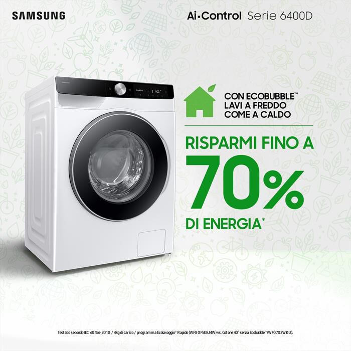 SAMSUNG - Lavatrice WW11DG6B85LKU3 11 Kg Classe A-bianco