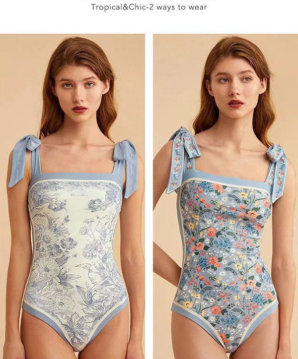Sexy Reversible One-piece Smocked Swimsuit YY-925449