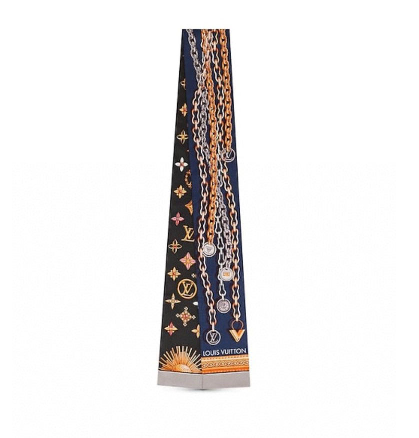 120x8cm Chains Prints Handbag Ribbon Scarf Neck Bow WJ-987039