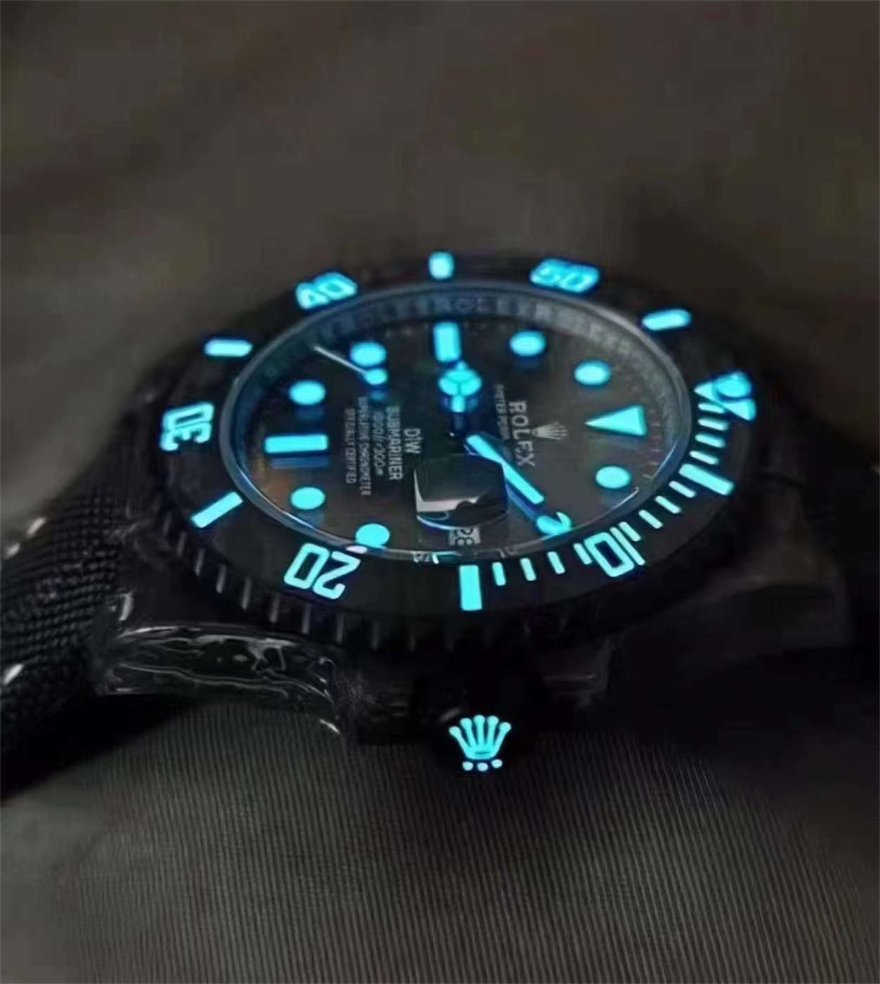 DiW Carbon Yellow Submariner – VSF 40mm Forged Carbon (VS3135)