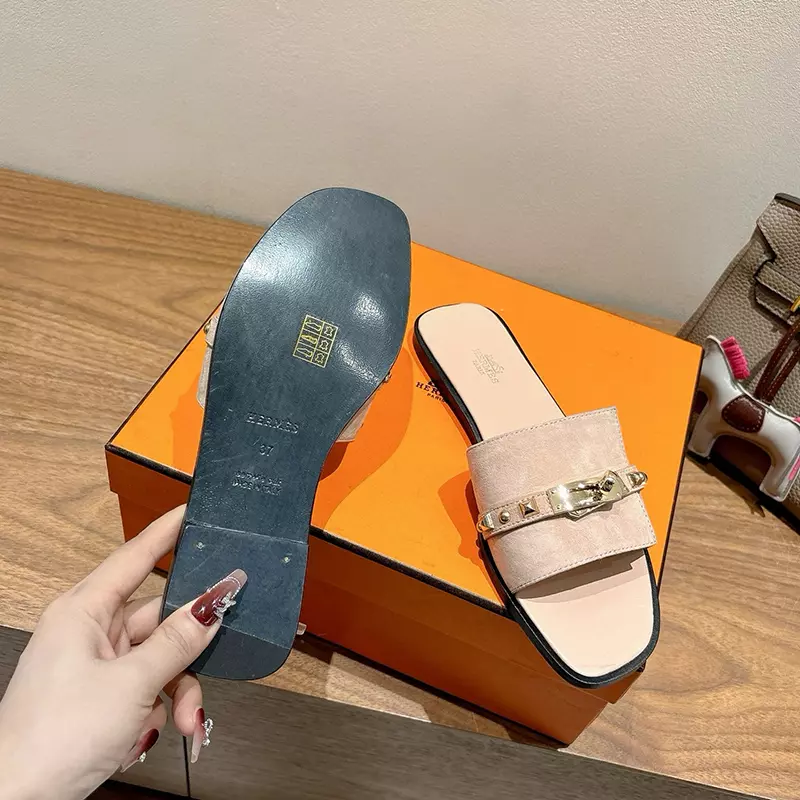 New High Quality Real Leather Slippers LX-872323