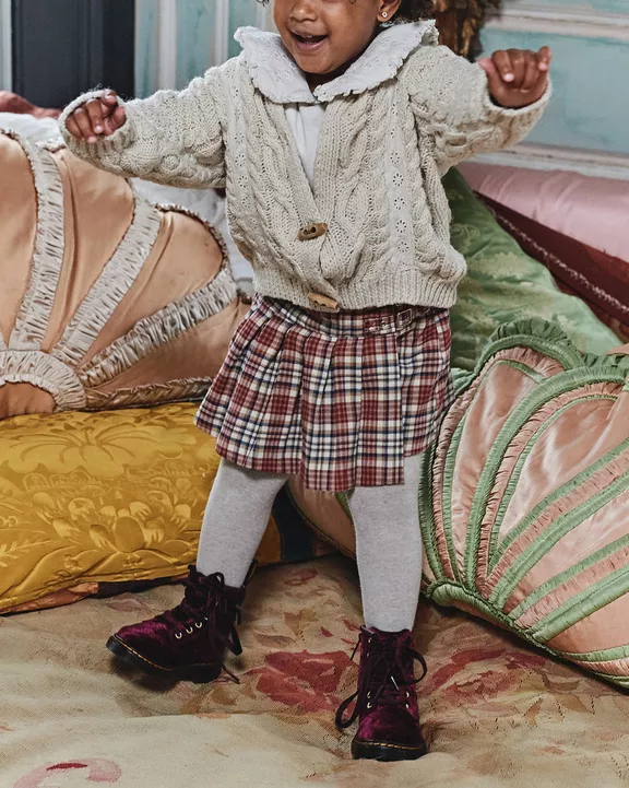 Toddler 1460 Velvet Lace Up Boots